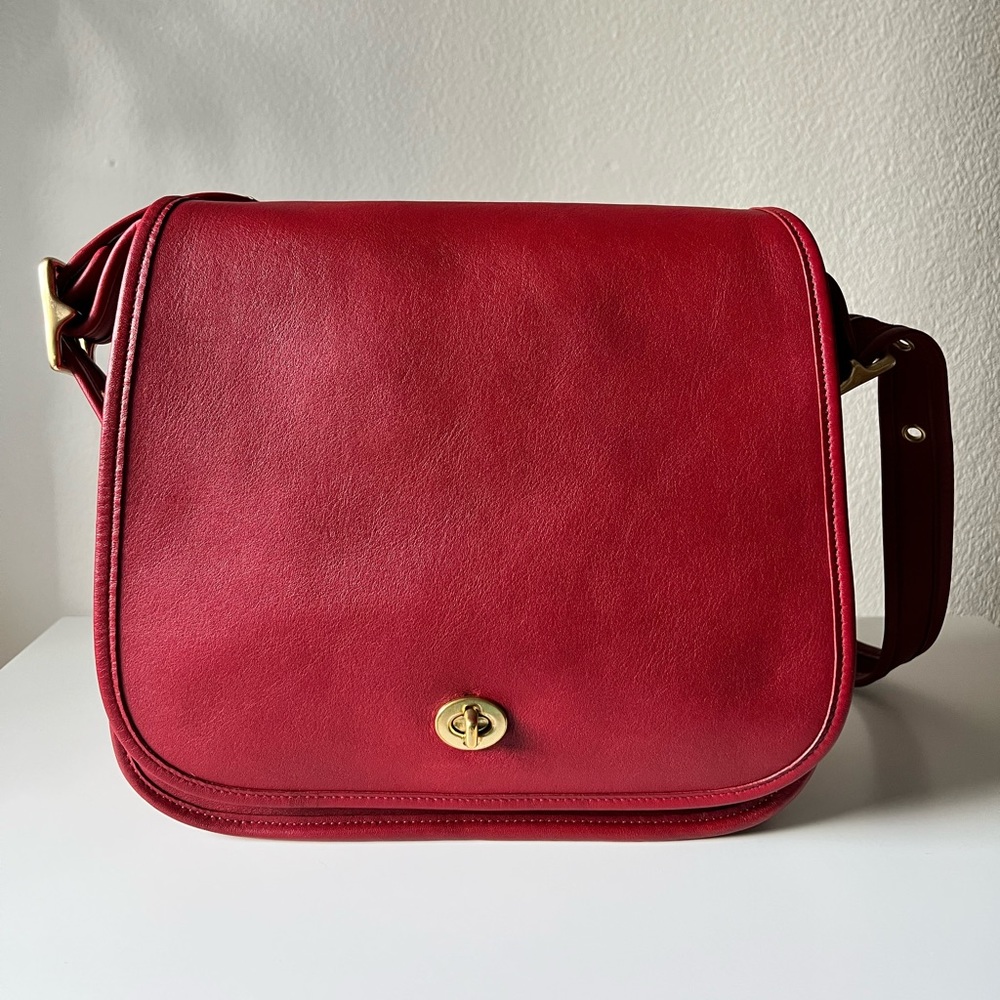 Coach Red Leather Shoulder Bag